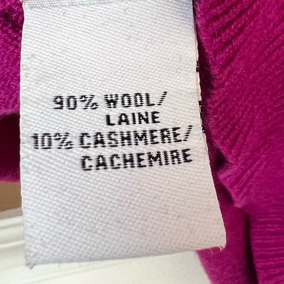 Diane Von Furstenberg Dustie Vibrant Magenta Turtleneck Cashmere Sweater Wool M - Picture 6 of 8